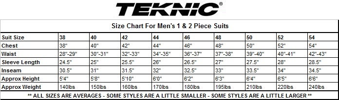 Teknic Size Chart